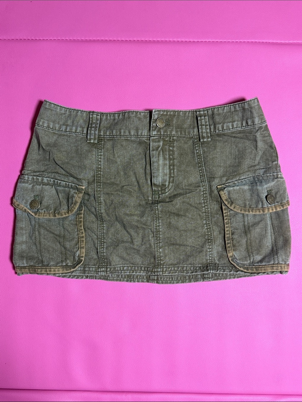 BDG Olive Green Cargo Mini Skirt